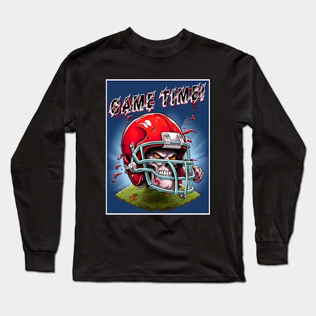 Skull Helmet Fury Long Sleeve T-Shirt by SkullTroops